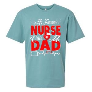 Funny Nurse Dad My Favorite Nurse Calls Me Dad Sueded Cloud Jersey T-Shirt