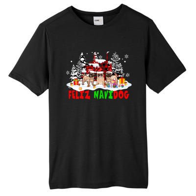 Feliz Navidad Dog Xmas Truck Three Santa French Bulldogs Meaningful Gift Tall Fusion ChromaSoft Performance T-Shirt