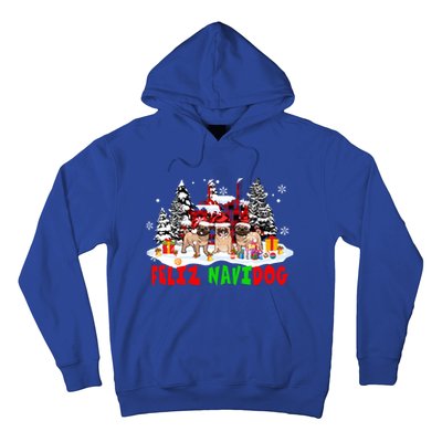 Feliz Navidad Dog Xmas Truck Three Santa French Bulldogs Meaningful Gift Hoodie