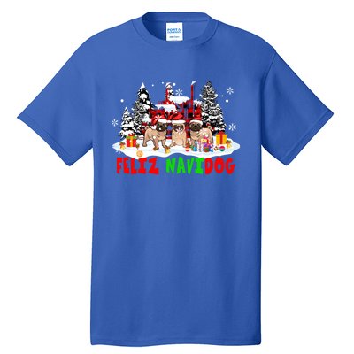 Feliz Navidad Dog Xmas Truck Three Santa French Bulldogs Meaningful Gift Tall T-Shirt