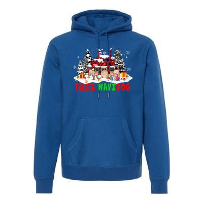 Feliz Navidad Dog Xmas Truck Three Santa French Bulldogs Meaningful Gift Premium Hoodie