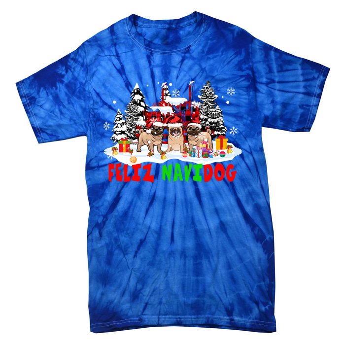 Feliz Navidad Dog Xmas Truck Three Santa French Bulldogs Meaningful Gift Tie-Dye T-Shirt