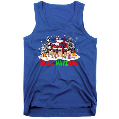 Feliz Navidad Dog Xmas Truck Three Santa French Bulldogs Meaningful Gift Tank Top