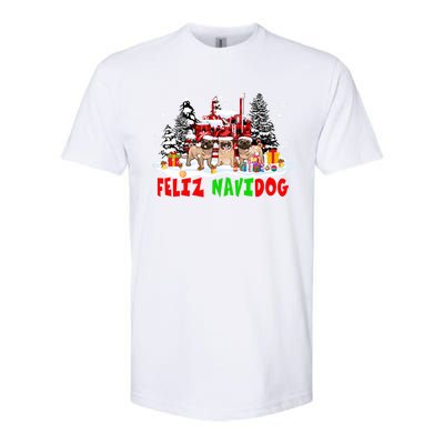 Feliz Navidad Dog Xmas Truck Three Santa French Bulldogs Meaningful Gift Softstyle CVC T-Shirt