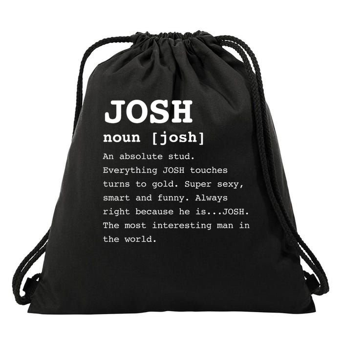 Funny Name Definition Josh For Men Joshua Drawstring Bag