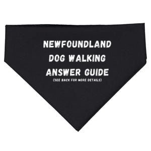 Funny Newfoundland Dog Walking Answer Guide USA-Made Doggie Bandana