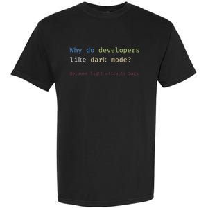 Funny Nerdy Developer Joke Dark Mode Bugs Coding Pun Garment-Dyed Heavyweight T-Shirt