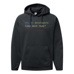 Funny Nerdy Developer Joke Dark Mode Bugs Coding Pun Performance Fleece Hoodie