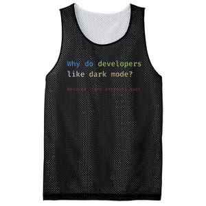 Funny Nerdy Developer Joke Dark Mode Bugs Coding Pun Mesh Reversible Basketball Jersey Tank