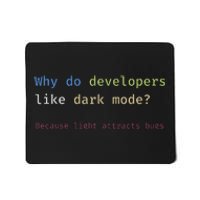 Funny Nerdy Developer Joke Dark Mode Bugs Coding Pun Mousepad