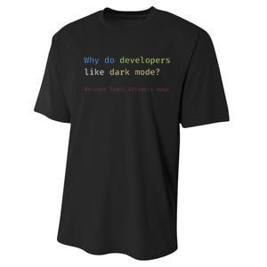 Funny Nerdy Developer Joke Dark Mode Bugs Coding Pun Performance Sprint T-Shirt