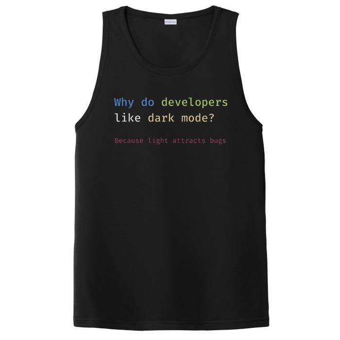 Funny Nerdy Developer Joke Dark Mode Bugs Coding Pun PosiCharge Competitor Tank