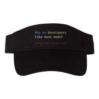 Funny Nerdy Developer Joke Dark Mode Bugs Coding Pun Valucap Bio-Washed Visor
