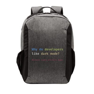 Funny Nerdy Developer Joke Dark Mode Bugs Coding Pun Vector Backpack