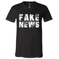 Fake News Election Keep America Great V-Neck T-Shirt