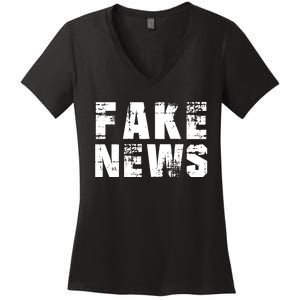 Fake News Election Keep America Great Women's V-Neck T-Shirt