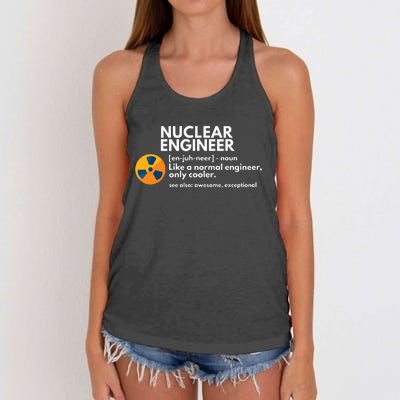 Funny Nuclear Engineer Definition Engineering Gift Women's Knotted Racerback Tank