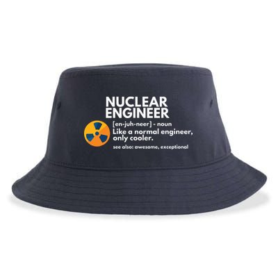 Funny Nuclear Engineer Definition Engineering Gift Sustainable Bucket Hat
