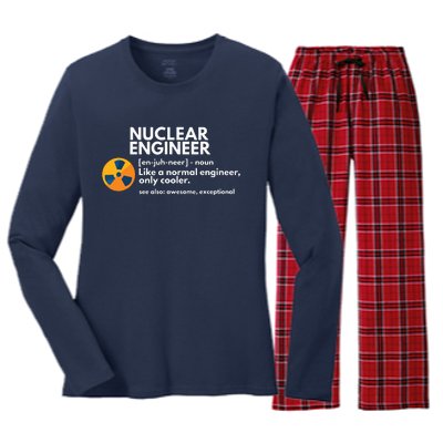 Funny Nuclear Engineer Definition Engineering Gift Women's Long Sleeve Flannel Pajama Set 