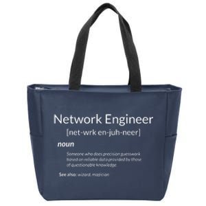 Funny Network Engineering Network Engineer Definition Zip Tote Bag