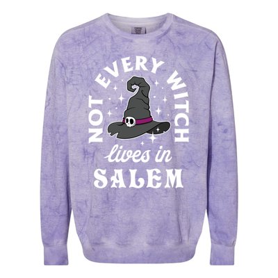 Funny Not Every Witch Lives In Salem Halloween Great Gift Colorblast Crewneck Sweatshirt