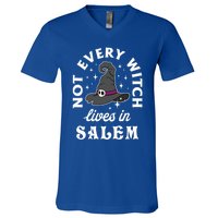 Funny Not Every Witch Lives In Salem Halloween Great Gift V-Neck T-Shirt