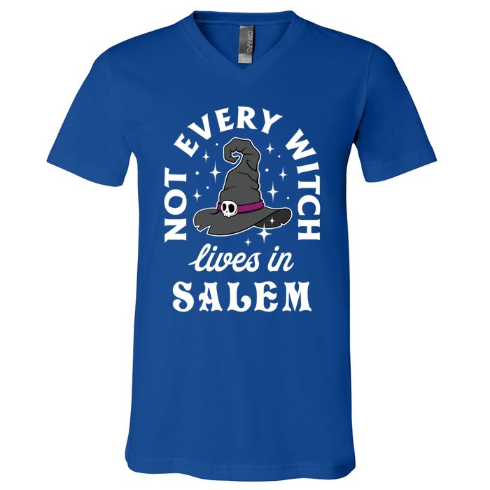 Funny Not Every Witch Lives In Salem Halloween Great Gift V-Neck T-Shirt