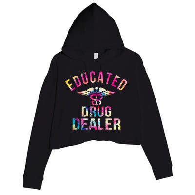 Funny Nurse Educated Drug Dealer Nurse Life Crop Fleece Hoodie