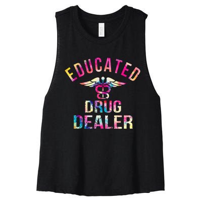 Funny Nurse Educated Drug Dealer Nurse Life Women's Racerback Cropped Tank