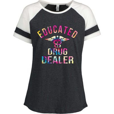 Funny Nurse Educated Drug Dealer Nurse Life Enza Ladies Jersey Colorblock Tee