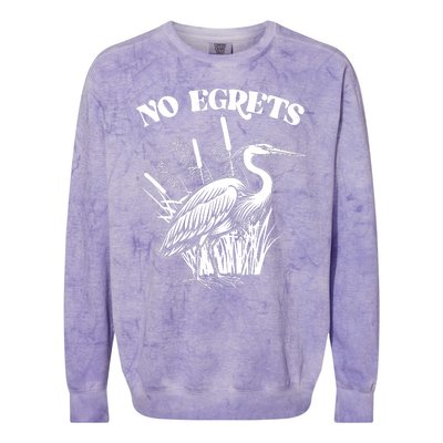 Funny No Egrets No Regrets Bird Pun Colorblast Crewneck Sweatshirt