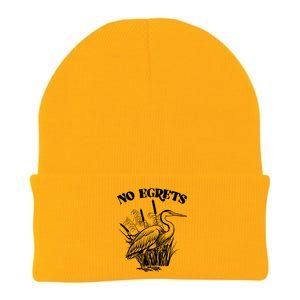 Funny No Egrets No Regrets Bird Pun Knit Cap Winter Beanie