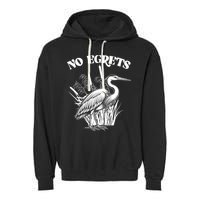 Funny No Egrets No Regrets Bird Pun Garment-Dyed Fleece Hoodie