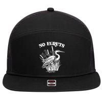 Funny No Egrets No Regrets Bird Pun 7 Panel Mesh Trucker Snapback Hat