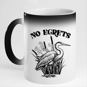 Funny No Egrets No Regrets Bird Pun 11oz Black Color Changing Mug