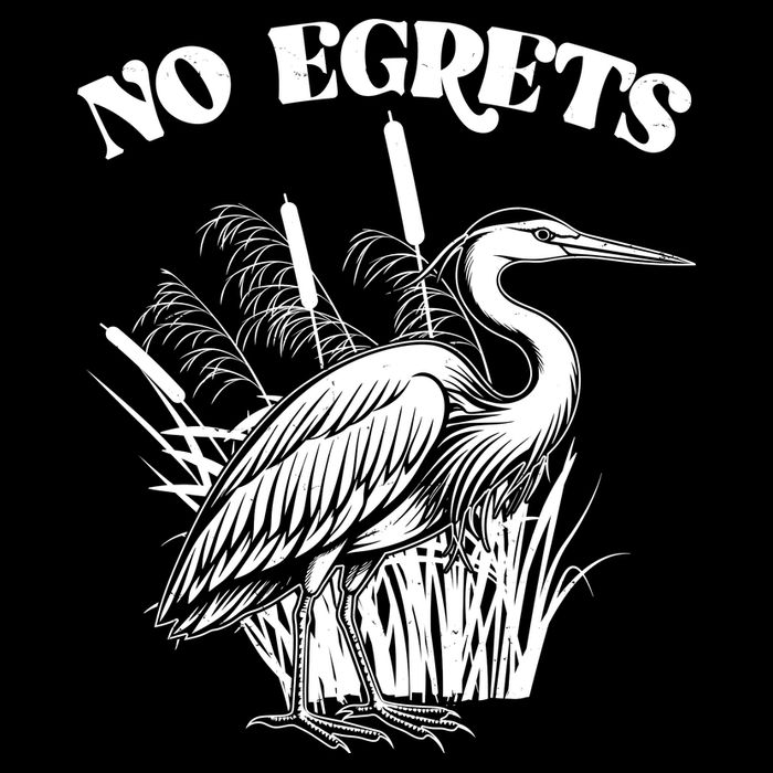 Funny No Egrets No Regrets Bird Pun 7-Panel Snapback Hat
