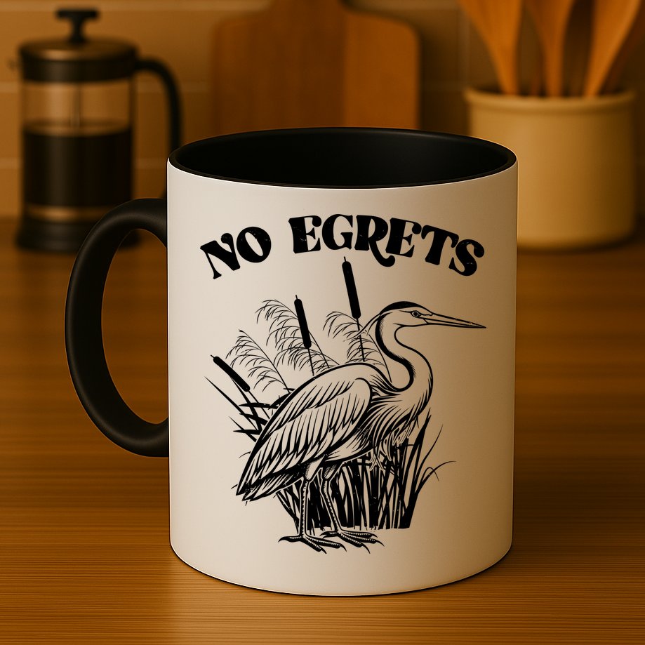 Funny No Egrets No Regrets Bird Pun Mug