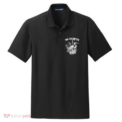 Funny No Egrets No Regrets Bird Pun Dry Zone Grid Polo