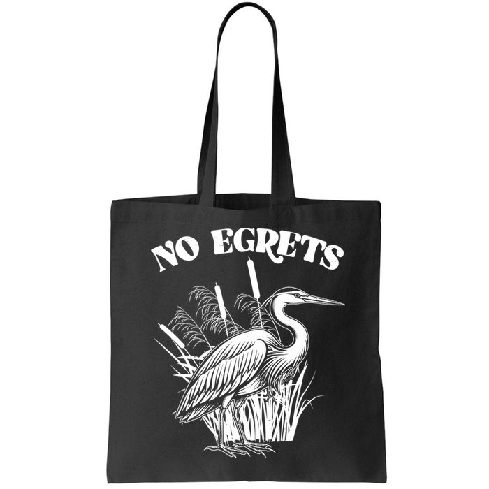 Funny No Egrets No Regrets Bird Pun Bag