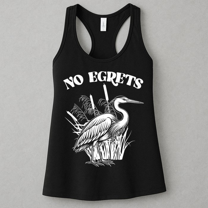 Funny No Egrets No Regrets Bird Pun Womens Tank Top