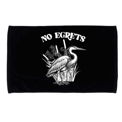 Funny No Egrets No Regrets Bird Pun Microfiber Hand Towel