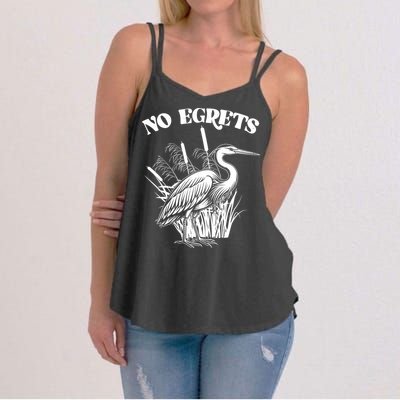Funny No Egrets No Regrets Bird Pun Women's Strappy Tank