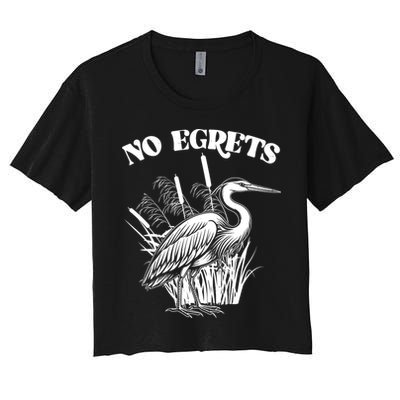 Funny No Egrets No Regrets Bird Pun Crop Top
