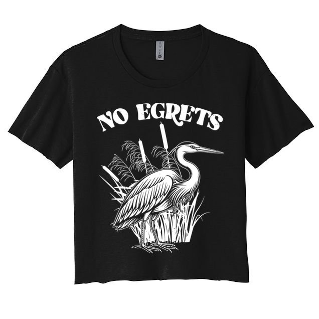 Funny No Egrets No Regrets Bird Pun Crop Top