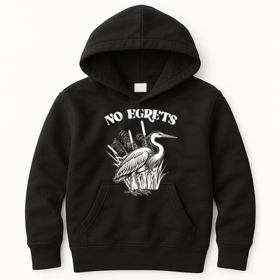 Funny No Egrets No Regrets Bird Pun Kids Hoodie