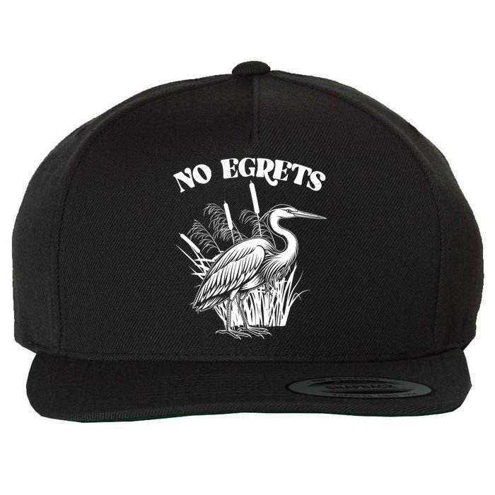Funny No Egrets No Regrets Bird Pun Wool Snapback Cap