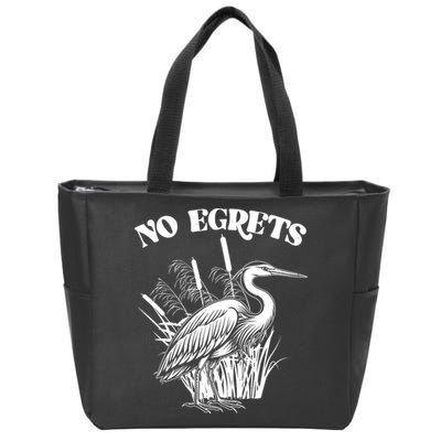 Funny No Egrets No Regrets Bird Pun Zip Tote Bag