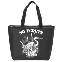 Funny No Egrets No Regrets Bird Pun Zip Tote Bag