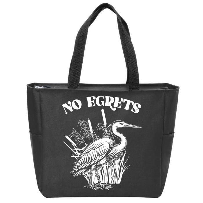 Funny No Egrets No Regrets Bird Pun Zip Tote Bag