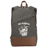 Funny No Egrets No Regrets Bird Pun Cotton Canvas Backpack